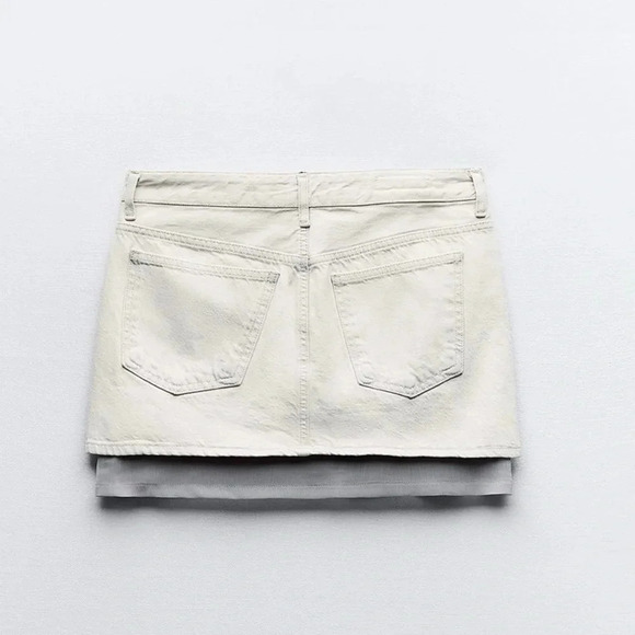 ZARA TRF DENIM MIINI SKIRT - Picture 9 of 10